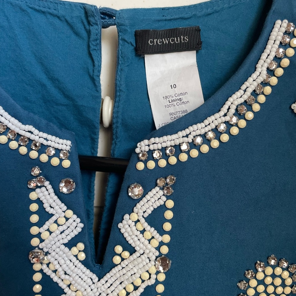 Crewcuts Teal Embellished Dress - Picture 3 of 7
